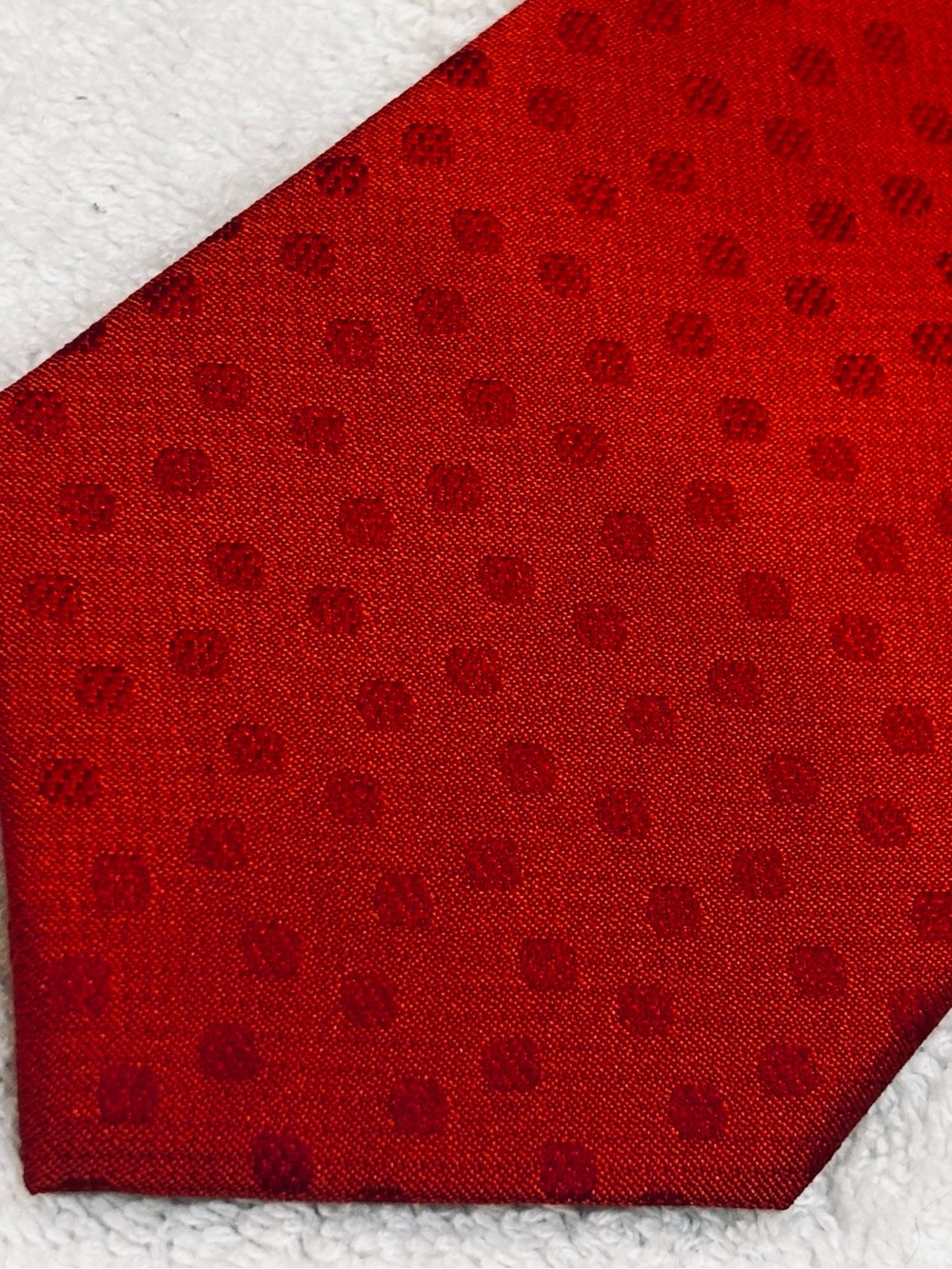 Classic Red Men's Tie with Subtle Dot Texture